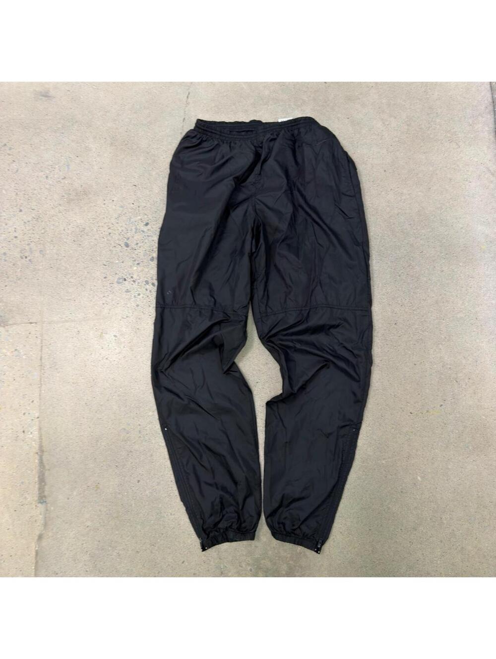 Vintage 90s Nike Black Nylon Track Pants Baggy Y2K Swoosh Size XL